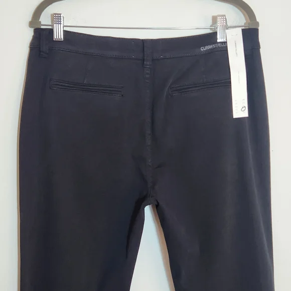 Current/Elliott Black The Confidant Cropped Chino Pants Size 31 NWT - Picture 4 of 12
